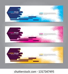 Vector abstract web banner design template. Collection of web banner template. Abstract geometric web design banner template isolated on grey background. Header - landing page Web Design Elements