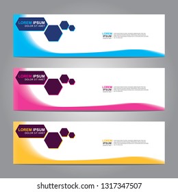 Vector abstract web banner design template. Collection of web banner template. Abstract geometric web design banner template isolated on grey background. Header - landing page Web Design Elements