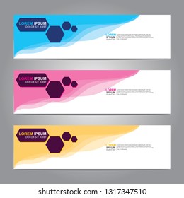 Vector abstract web banner design template. Collection of web banner template. Abstract geometric web design banner template isolated on grey background. Header - landing page Web Design Elements
