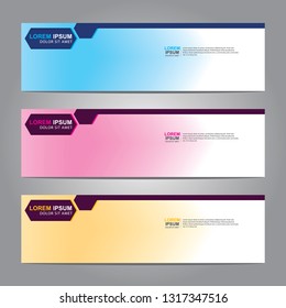 Vector abstract web banner design template. Collection of web banner template. Abstract geometric web design banner template isolated on grey background. Header - landing page Web Design Elements