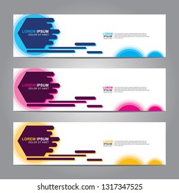 Vector abstract web banner design template. Collection of web banner template. Abstract geometric web design banner template isolated on grey background. Header - landing page Web Design Elements