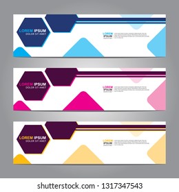 Vector abstract web banner design template. Collection of web banner template. Abstract geometric web design banner template isolated on grey background. Header - landing page Web Design Elements