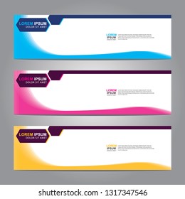 Vector abstract web banner design template. Collection of web banner template. Abstract geometric web design banner template isolated on grey background. Header - landing page Web Design Elements