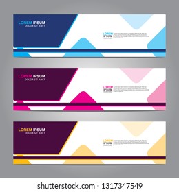 Vector abstract web banner design template. Collection of web banner template. Abstract geometric web design banner template isolated on grey background. Header - landing page Web Design Elements