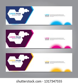 Vector abstract web banner design template. Collection of web banner template. Abstract geometric web design banner template isolated on grey background. Header - landing page Web Design Elements