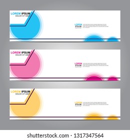 Vector abstract web banner design template. Collection of web banner template. Abstract geometric web design banner template isolated on grey background. Header - landing page Web Design Elements
