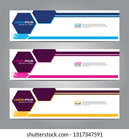 Vector abstract web banner design template. Collection of web banner template. Abstract geometric web design banner template isolated on grey background. Header - landing page Web Design Elements