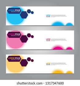 Vector abstract web banner design template. Collection of web banner template. Abstract geometric web design banner template isolated on grey background. Header - landing page Web Design Elements