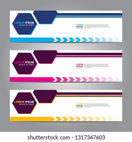 Vector abstract web banner design template. Collection of web banner template. Abstract geometric web design banner template isolated on grey background. Header - landing page Web Design Elements