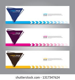 Vector abstract web banner design template. Collection of web banner template. Abstract geometric web design banner template isolated on grey background. Header - landing page Web Design Elements