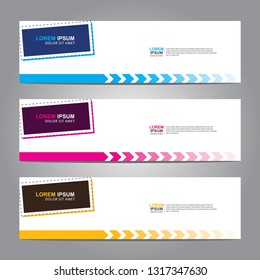 Vector abstract web banner design template. Collection of web banner template. Abstract geometric web design banner template isolated on grey background. Header - landing page Web Design Elements