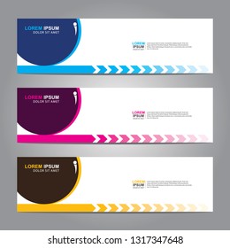 Vector abstract web banner design template. Collection of web banner template. Abstract geometric web design banner template isolated on grey background. Header - landing page Web Design Elements