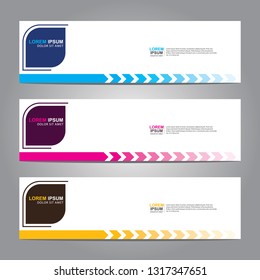 Vector abstract web banner design template. Collection of web banner template. Abstract geometric web design banner template isolated on grey background. Header - landing page Web Design Elements