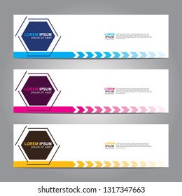 Vector abstract web banner design template. Collection of web banner template. Abstract geometric web design banner template isolated on grey background. Header - landing page Web Design Elements