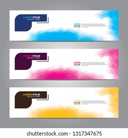 Vector abstract web banner design template. Collection of web banner template. Abstract geometric web design banner template isolated on grey background. Header - landing page Web Design Elements