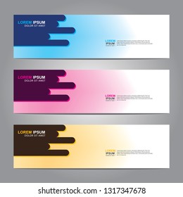 Vector abstract web banner design template. Collection of web banner template. Abstract geometric web design banner template isolated on grey background. Header - landing page Web Design Elements