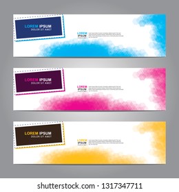 Vector abstract web banner design template. Collection of web banner template. Abstract geometric web design banner template isolated on grey background. Header - landing page Web Design Elements