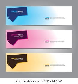 Vector abstract web banner design template. Collection of web banner template. Abstract geometric web design banner template isolated on grey background. Header - landing page Web Design Elements