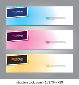 Vector abstract web banner design template. Collection of web banner template. Abstract geometric web design banner template isolated on grey background. Header - landing page Web Design Elements