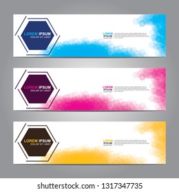 Vector abstract web banner design template. Collection of web banner template. Abstract geometric web design banner template isolated on grey background. Header - landing page Web Design Elements