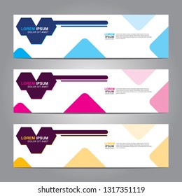 Vector abstract web banner design template. Collection of web banner template. Abstract geometric web design banner template isolated on grey background. Header - landing page Web Design Elements