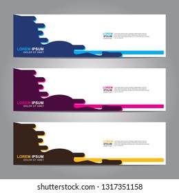 Vector abstract web banner design template. Collection of web banner template. Abstract geometric web design banner template isolated on grey background. Header - landing page Web Design Elements