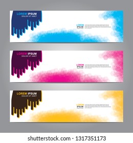 Vector abstract web banner design template. Collection of web banner template. Abstract geometric web design banner template isolated on grey background. Header - landing page Web Design Elements