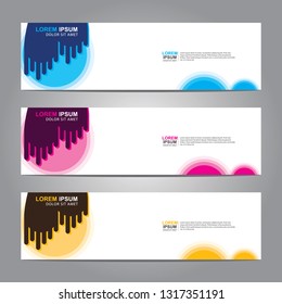 Vector abstract web banner design template. Collection of web banner template. Abstract geometric web design banner template isolated on grey background. Header - landing page Web Design Elements