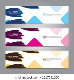 Vector abstract web banner design template. Collection of web banner template. Abstract geometric web design banner template isolated on grey background. Header - landing page Web Design Elements