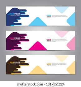 Vector abstract web banner design template. Collection of web banner template. Abstract geometric web design banner template isolated on grey background. Header - landing page Web Design Elements