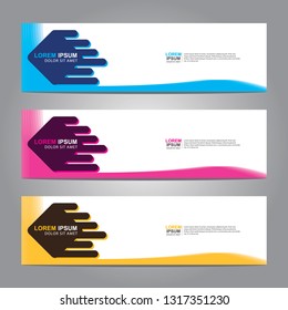 Vector abstract web banner design template. Collection of web banner template. Abstract geometric web design banner template isolated on grey background. Header - landing page Web Design Elements