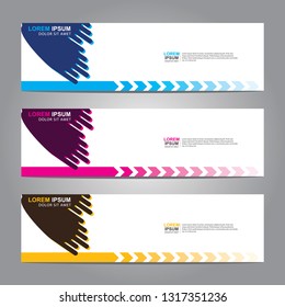 Vector abstract web banner design template. Collection of web banner template. Abstract geometric web design banner template isolated on grey background. Header - landing page Web Design Elements