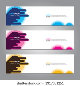 Vector abstract web banner design template. Collection of web banner template. Abstract geometric web design banner template isolated on grey background. Header - landing page Web Design Elements