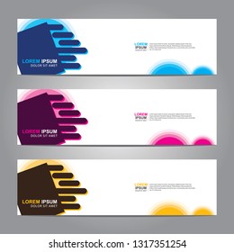 Vector abstract web banner design template. Collection of web banner template. Abstract geometric web design banner template isolated on grey background. Header - landing page Web Design Elements