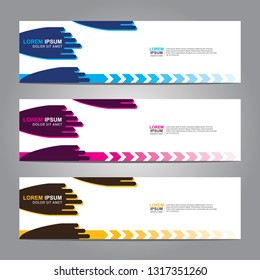Vector abstract web banner design template. Collection of web banner template. Abstract geometric web design banner template isolated on grey background. Header - landing page Web Design Elements