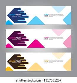 Vector abstract web banner design template. Collection of web banner template. Abstract geometric web design banner template isolated on grey background. Header - landing page Web Design Elements