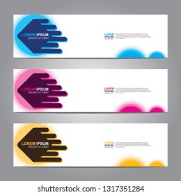 Vector abstract web banner design template. Collection of web banner template. Abstract geometric web design banner template isolated on grey background. Header - landing page Web Design Elements