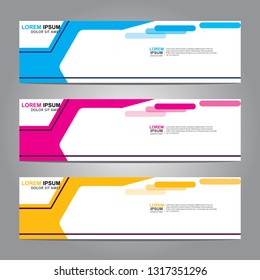 Vector abstract web banner design template. Collection of web banner template. Abstract geometric web design banner template isolated on grey background. Header - landing page Web Design Elements