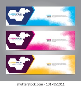 Vector abstract web banner design template. Collection of web banner template. Abstract geometric web design banner template isolated on grey background. Header - landing page Web Design Elements