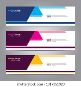 Vector abstract web banner design template. Collection of web banner template. Abstract geometric web design banner template isolated on grey background. Header - landing page Web Design Elements