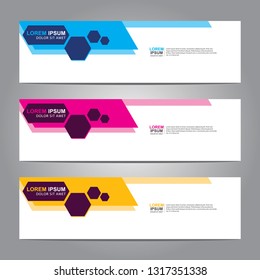 Vector abstract web banner design template. Collection of web banner template. Abstract geometric web design banner template isolated on grey background. Header - landing page Web Design Elements