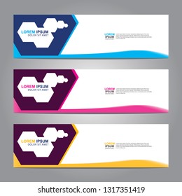 Vector abstract web banner design template. Collection of web banner template. Abstract geometric web design banner template isolated on grey background. Header - landing page Web Design Elements