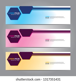 Vector abstract web banner design template. Collection of web banner template. Abstract geometric web design banner template isolated on grey background. Header - landing page Web Design Elements