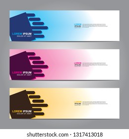 Vector abstract web banner design template. Collection of web banner template. Abstract geometric web design banner template isolated on grey background. Header - landing page Web Design Elements