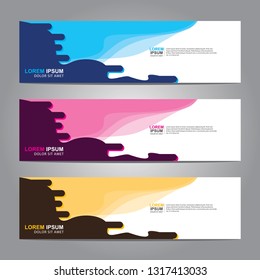 Vector abstract web banner design template. Collection of web banner template. Abstract geometric web design banner template isolated on grey background. Header - landing page Web Design Elements