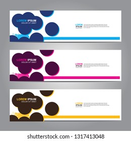 Vector abstract web banner design template. Collection of web banner template. Abstract geometric web design banner template isolated on grey background. Header - landing page Web Design Elements