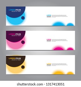 Vector abstract web banner design template. Collection of web banner template. Abstract geometric web design banner template isolated on grey background. Header - landing page Web Design Elements