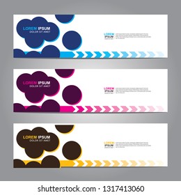 Vector abstract web banner design template. Collection of web banner template. Abstract geometric web design banner template isolated on grey background. Header - landing page Web Design Elements