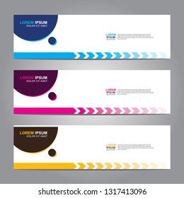 Vector abstract web banner design template. Collection of web banner template. Abstract geometric web design banner template isolated on grey background. Header - landing page Web Design Elements
