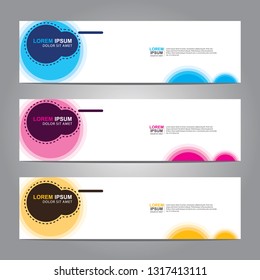 Vector abstract web banner design template. Collection of web banner template. Abstract geometric web design banner template isolated on grey background. Header - landing page Web Design Elements